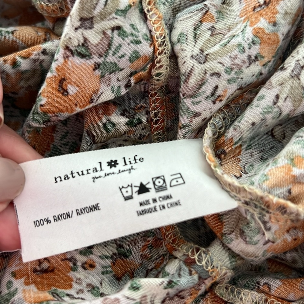 NATURAL LIFE Blue and Orange Mixed Floral Maxi Dress - Picture 9 of 9